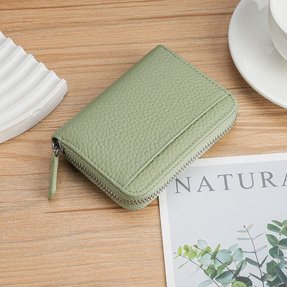 Premium strukturiertes Leder Reißverschluss-Wallet