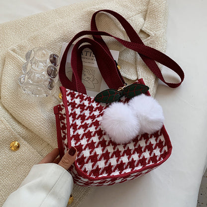 Hahnentritt-Muster Tote-Bag
