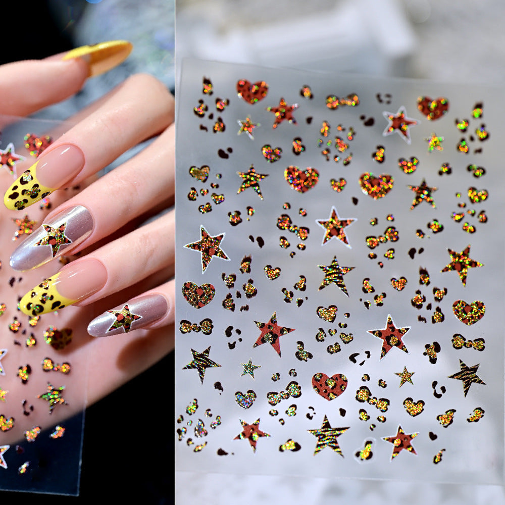 Glänzende Nagelkunst Aufkleber Set