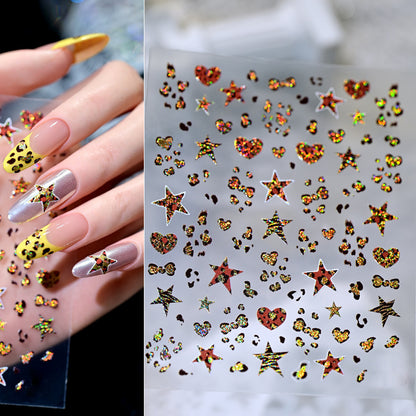 Glänzende Nagelkunst Aufkleber Set