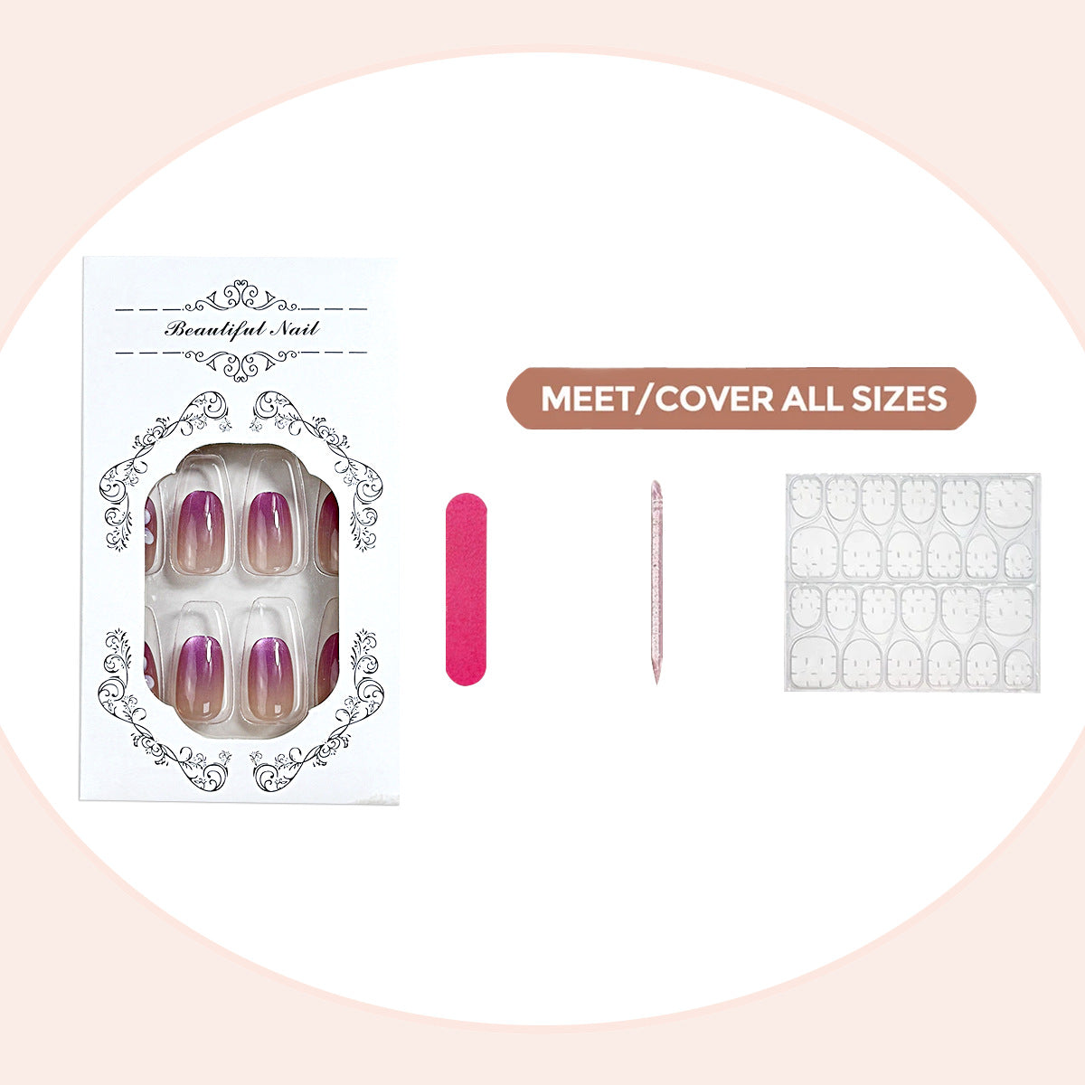 Floral Gradient Press-On Nail Set Brehn