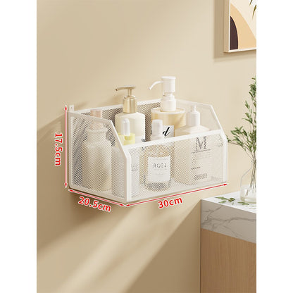 Wandmontierter Metall-Mesh-Vanität-Organizer-Regal mit verborgener Montage