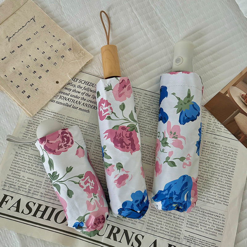 Damen Faltregenschirm mit hochwertigem Blumendesign Brehn