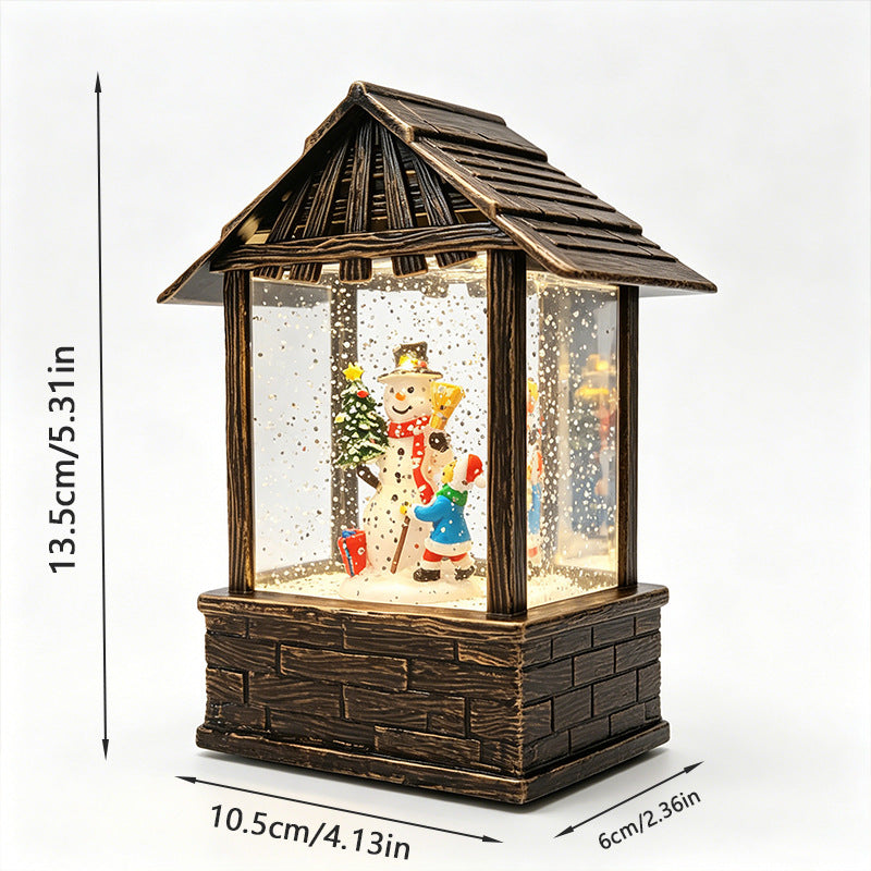 Weihnachtslaterne mit Schneekugel und LED-Beleuchtung Brehn