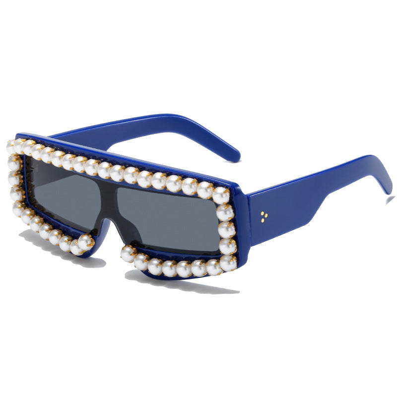 Damen modische Sonnenbrille mit Perlen-Applikationen Brehn