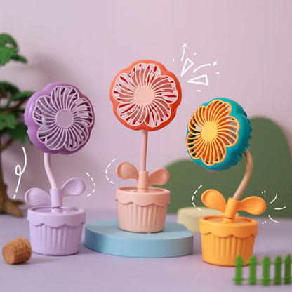 Damen Dekorativer Mini-Lüfter mit Blumen-Design Brehn