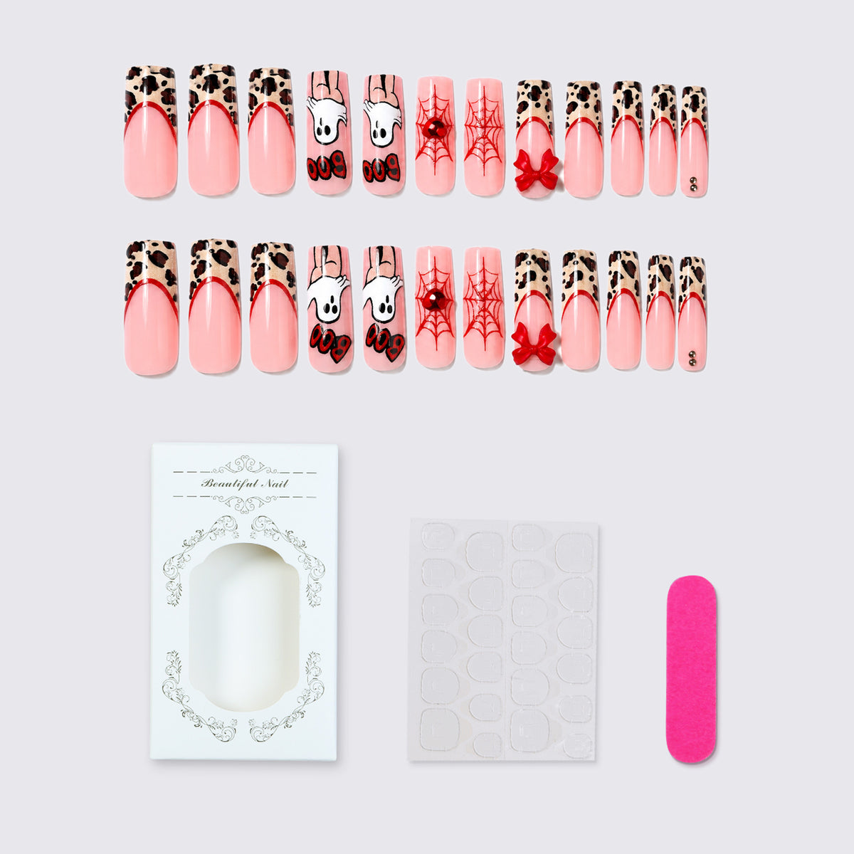 Themen Halloween Press-On Nagel Set mit Tier- und Gespenstermotiven Brehn