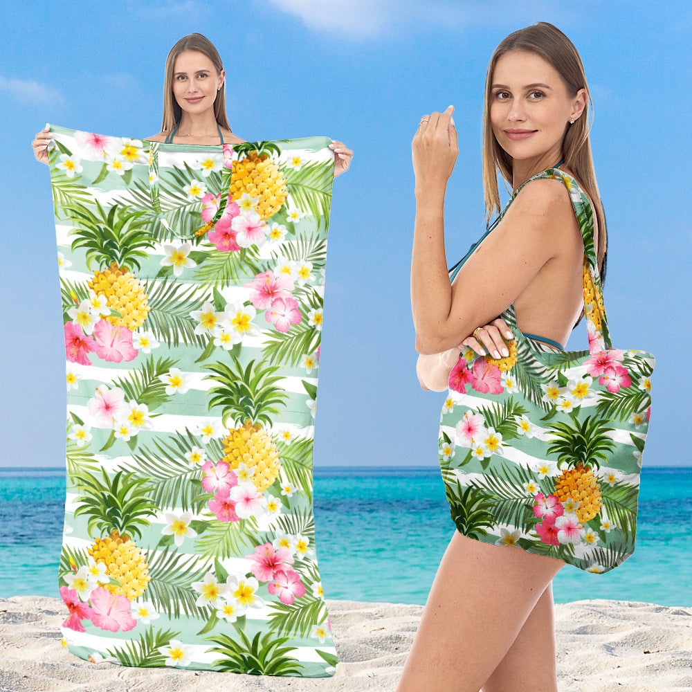 Multifunktionales Strandhandtuch mit integrierter Tragetasche Brehn