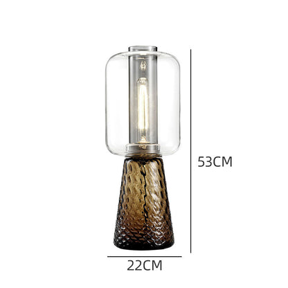 Glas Tischlampe mit strukturiertem Fuß