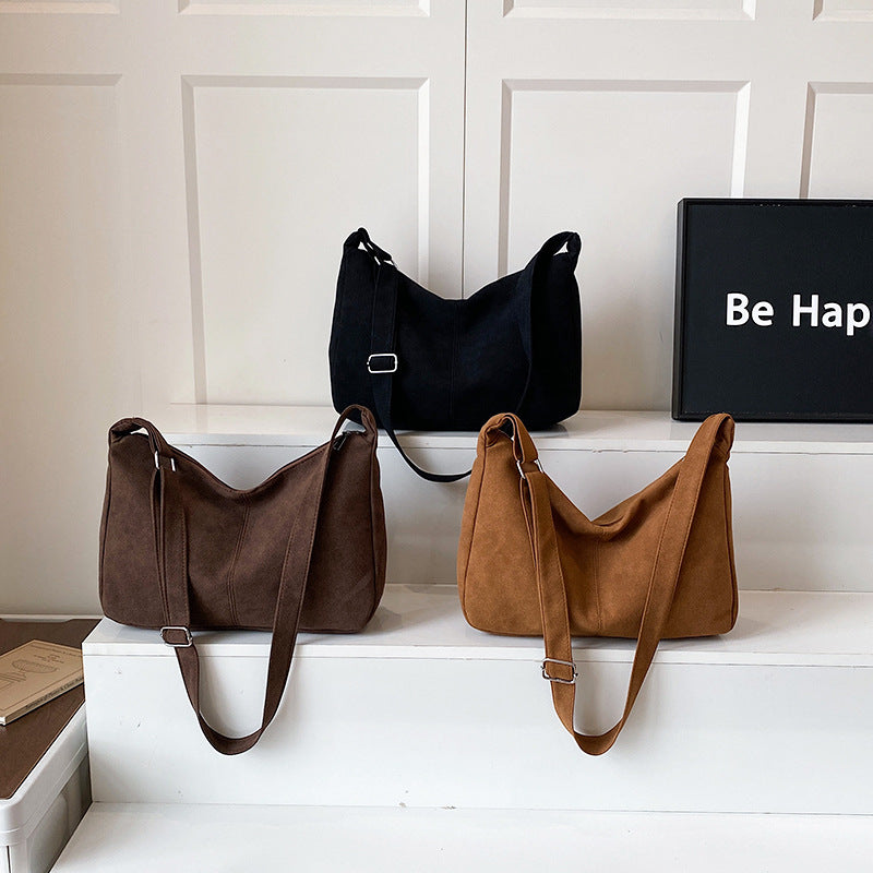 WoSoft Wildleder Hobo Handtasche Brehn