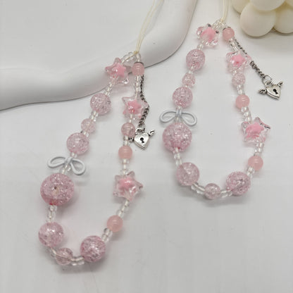 Rhinestone Perlen Charms Halskette Brehn