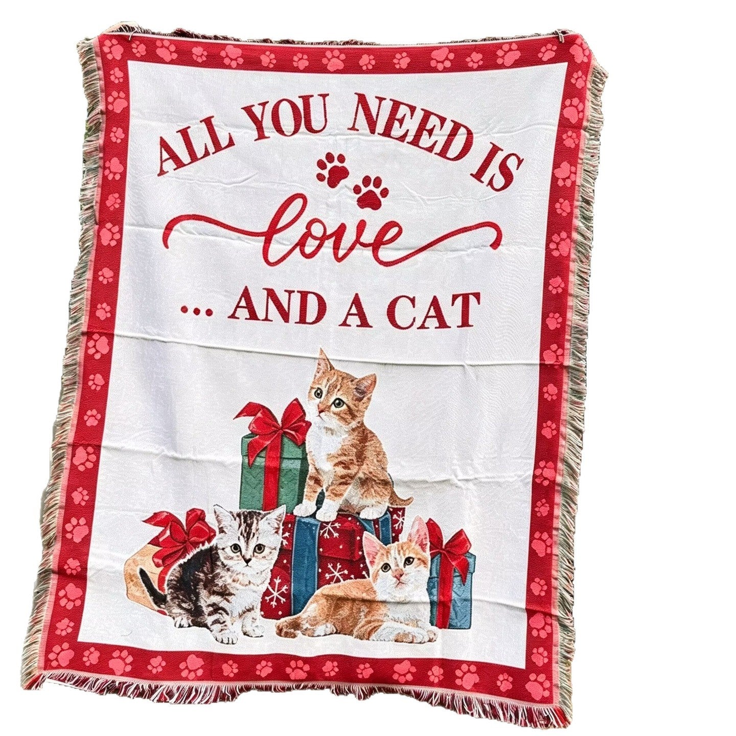 Gemütliche katzenmotivierte Decke
