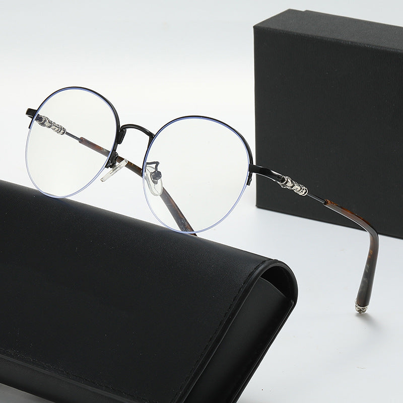 Damen runde Sonnenbrille mit elegantem Metallrahmen und komfortablen Nasenpads Brehn