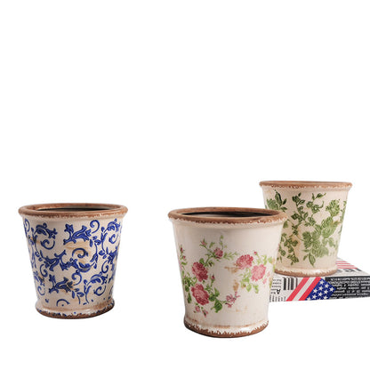 Dekorativer Keramik Blumentopf mit floralem Design Brehn