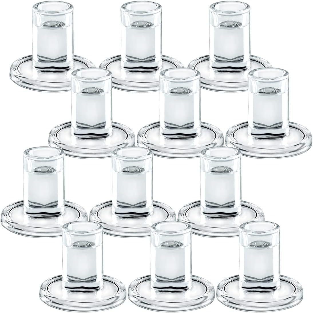 Klare Dicke Glas Taper Kerzenhalter Set Minimalistische Zylinderbasis Brehn