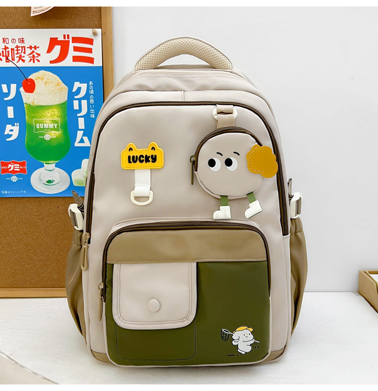 Niedlicher Charakter-Design Multi-Taschen Schulrucksack Brehn