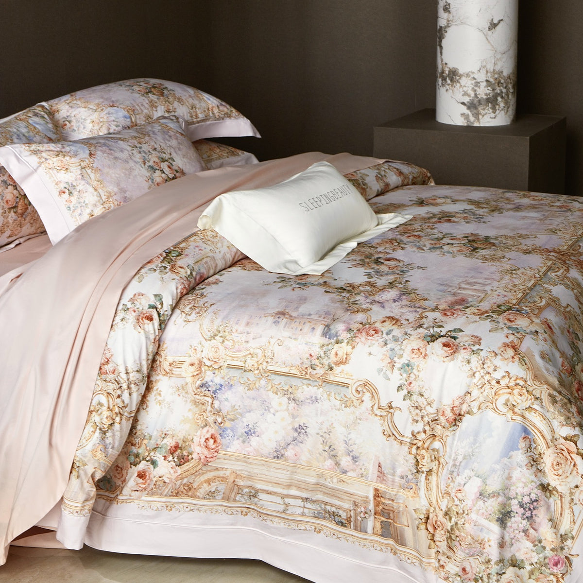 Luxuriöses Floral Baumwollsateen Bettbezug Set