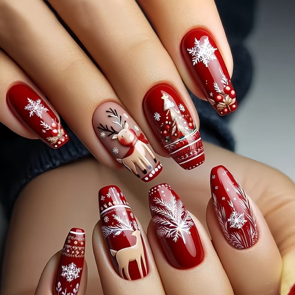 Festliche Feiertags-Themen Press-On Nagelkunst Brehn