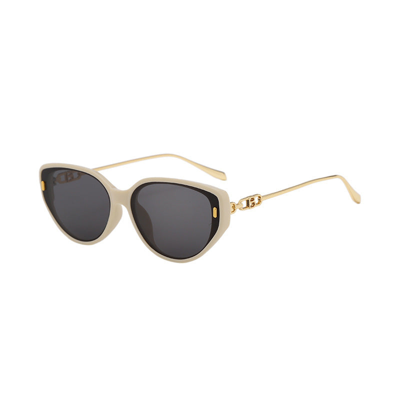 Damen Designer-Sonnenbrille mit filigranem Metallrahmen und außergewöhnlichem Cat-Eye-Design Brehn
