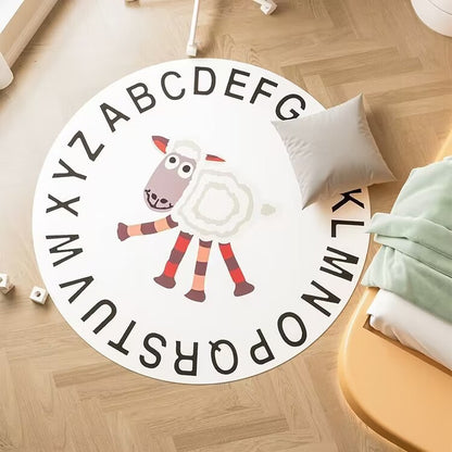 Runder Bildungs Baby Spielteppich mit Alphabetrand und Bärenillustration
