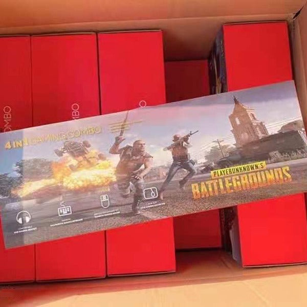 4-in-1 Gaming-Zubehörset mit beleuchteter Tastatur, Präzisionsmaus, Gaming-Headset und Mauspad Brehn