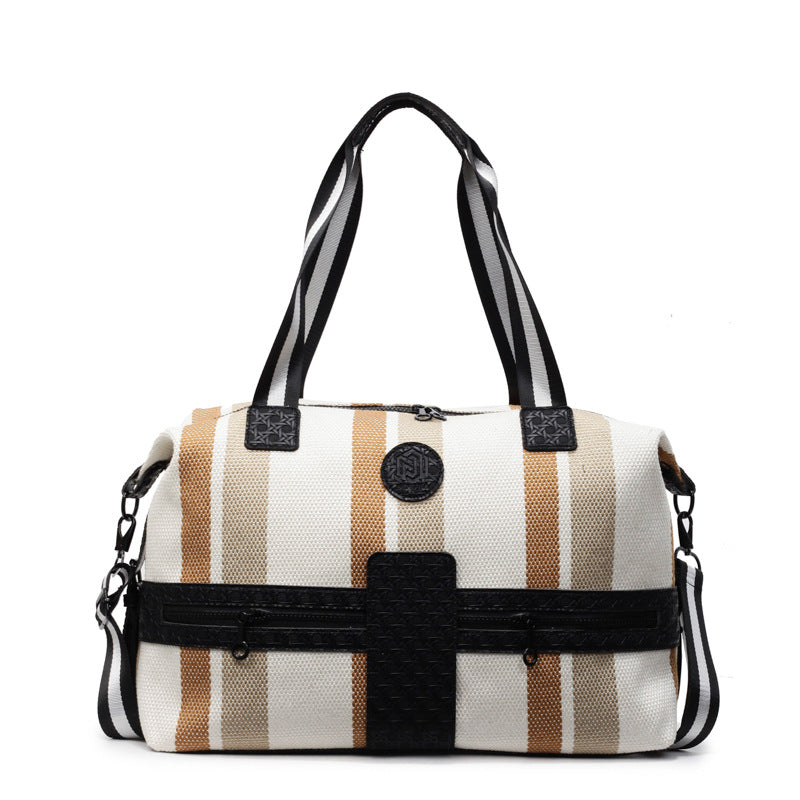 Stylische gestreifte Wochenend-Duffel-Tasche Brehn