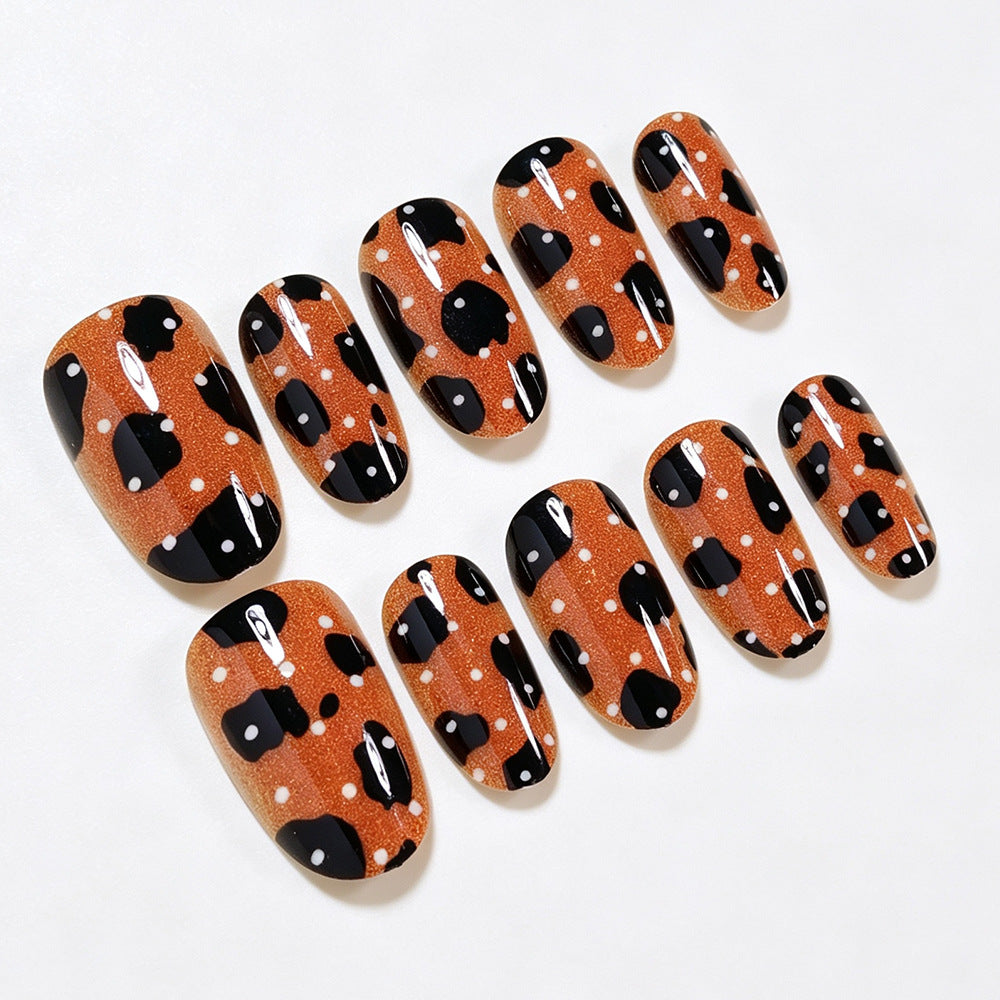 Künstlerische Leopardenmuster Presse-auf-Nagelkunst Brehn