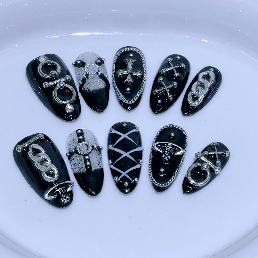 Dekoratives Gothic Nagelkunst Set