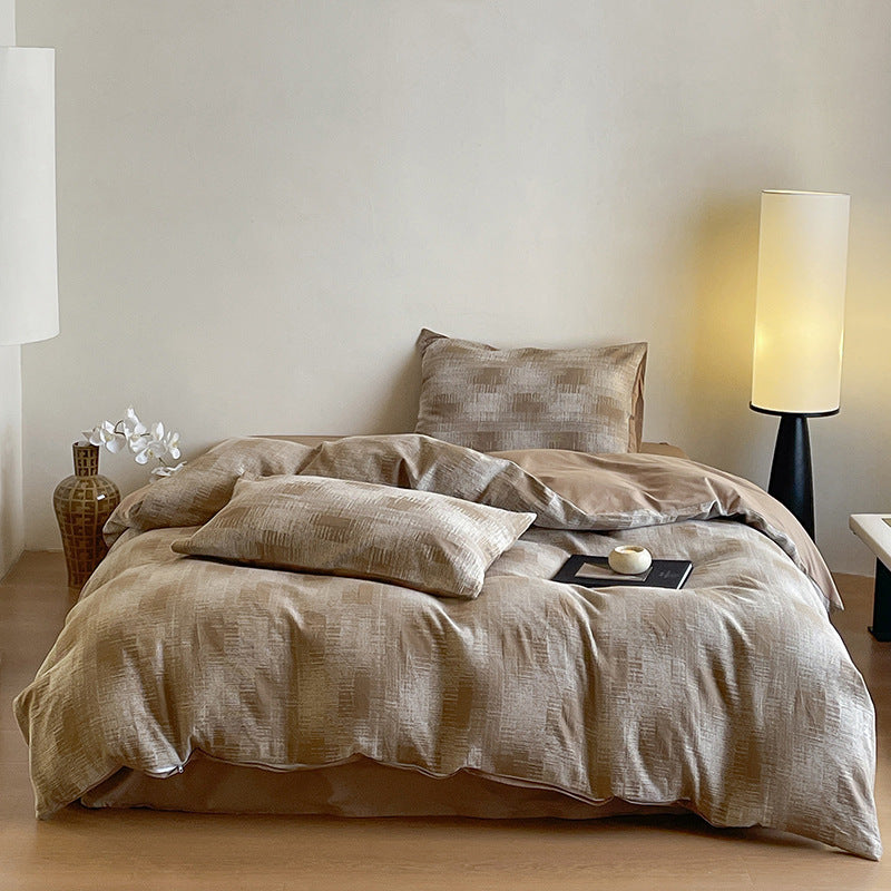 Luxuriöses Baumwoll-Bettwäsche-Set mit abstraktem Floralem Druck und Wendefunktion