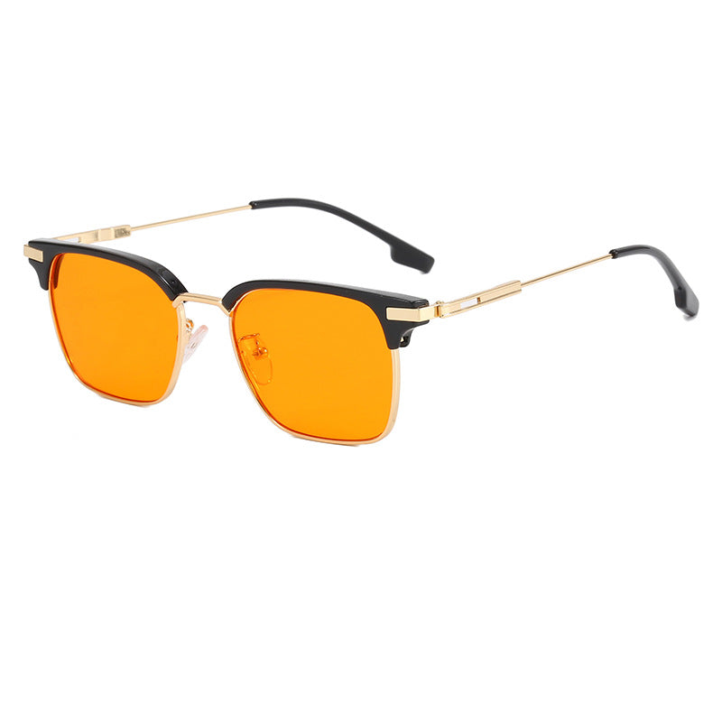 Damen quadratische Sonnenbrille mit leichtem Metallrahmen und breiten Bügeln Brehn