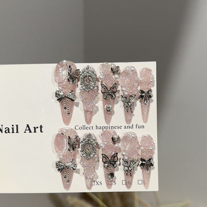 Dekorative mit Strass verzierten Press-On Nägel