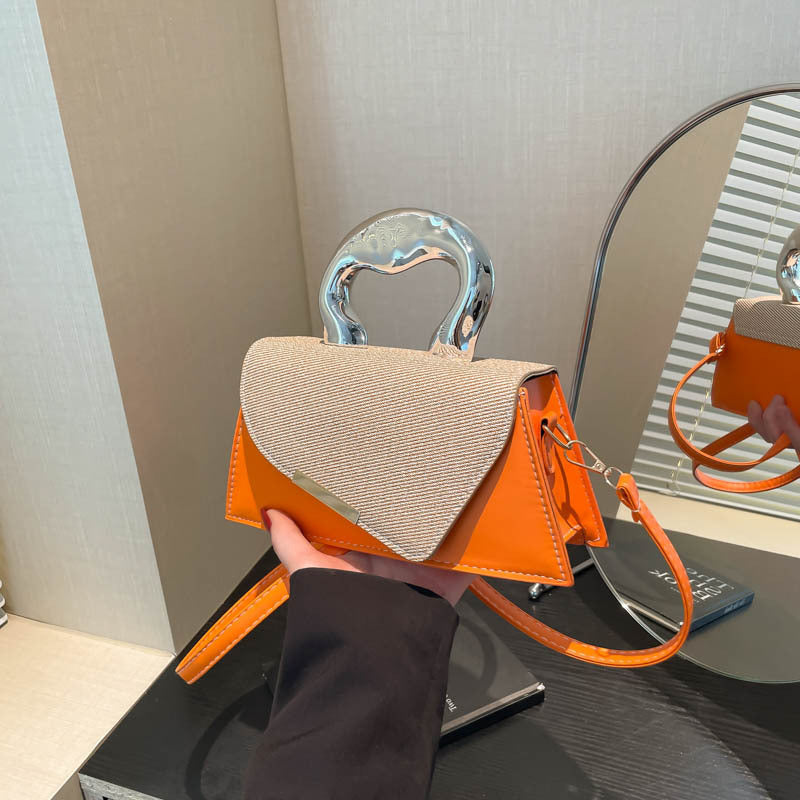 Stylische geometrische strukturierte Handtasche Brehn