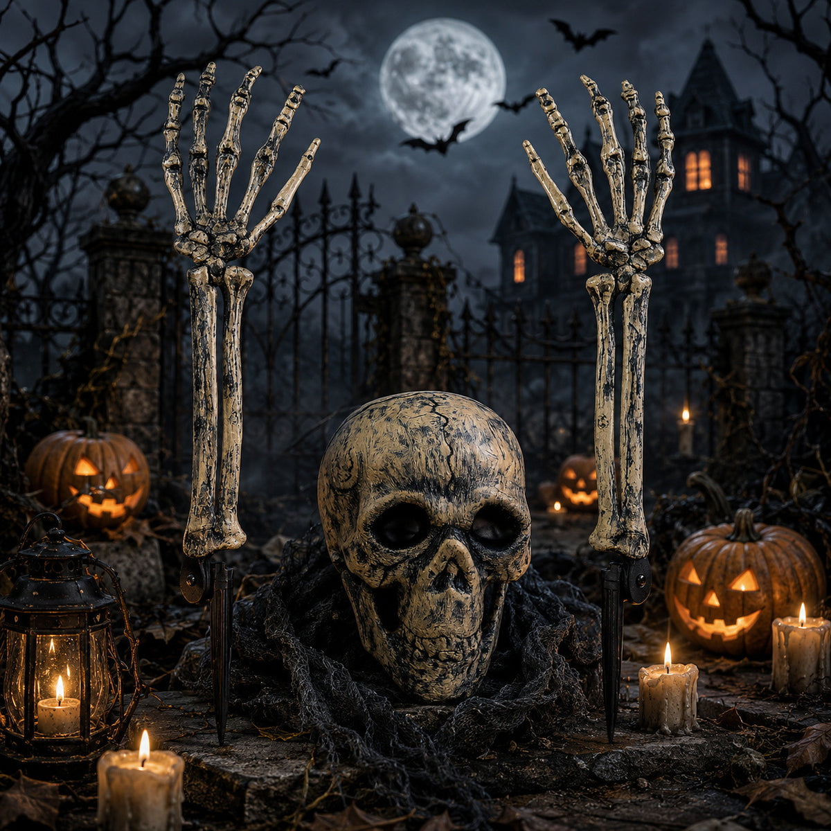 Gruselige Halloween Deko-Skelett-Baumstämme Brehn