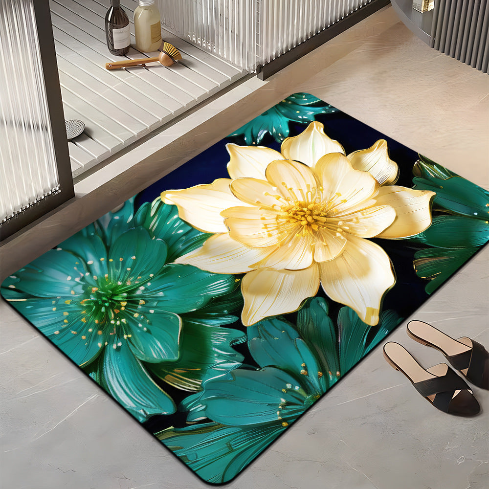 Blumenmuster-Plüsch-Badmatte Brehn