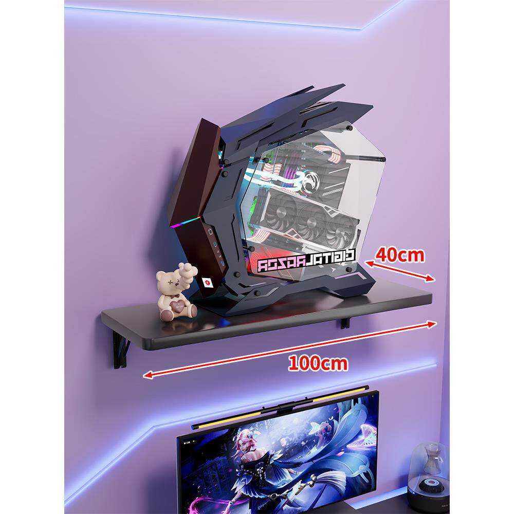 Wandmontage-Schwimmregal für Mid-Tower-Gaming-PC mit verstärkten Halterungen
