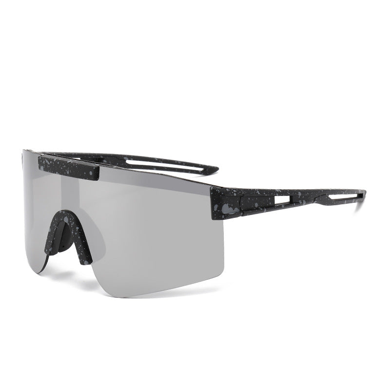 Unisex Sportive Oversized Shield Sonnenbrille Brehn