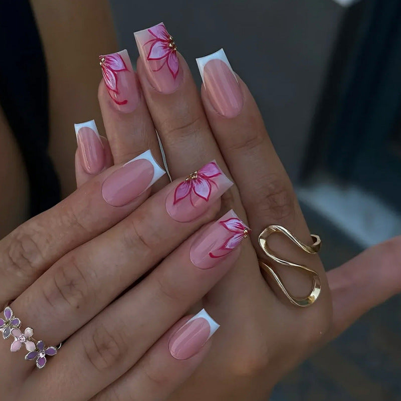 Premium Floral Press-On Nagelkunst Set