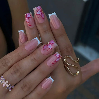 Premium Floral Press-On Nagelkunst Set