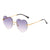 Damen Herzförmige Sonnenbrille mit verspiegelten Gläsern und goldenem Rahmen Brehn