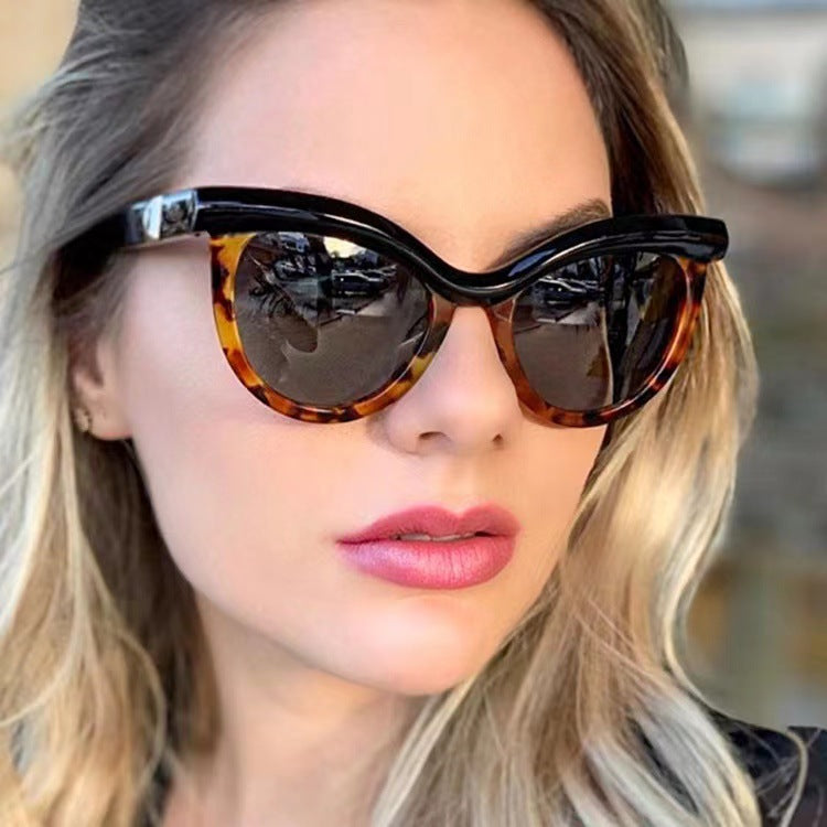 Damen elegante Cat-Eye Sonnenbrille mit stilvollem Metallrahmen Brehn