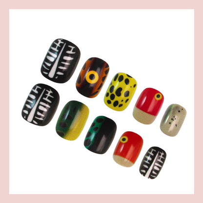 Kunstnagelset mit kreativen Tier- und Farbdesigns Brehn