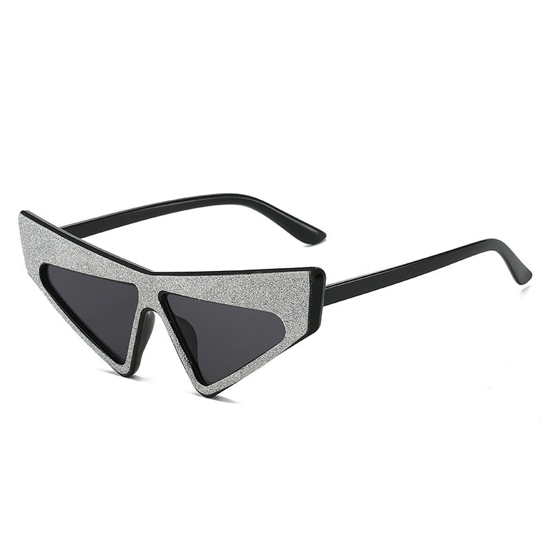 Damen futuristische Sonnenbrille mit glitzerndem Rahmen Brehn
