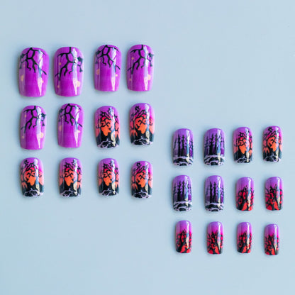 Halloween-Themen Press-On Nagelkunst Brehn