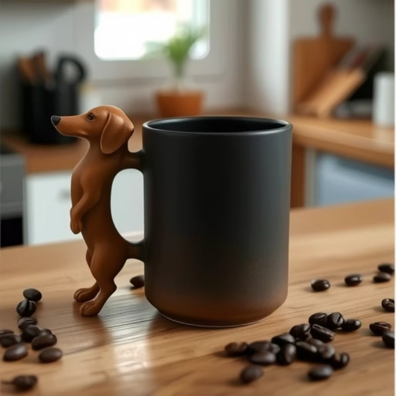 Kaffeebecher mit Dackelgriff Brehn