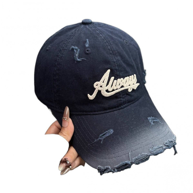 Damen Distressed Denim Stil Baseballmütze Brehn