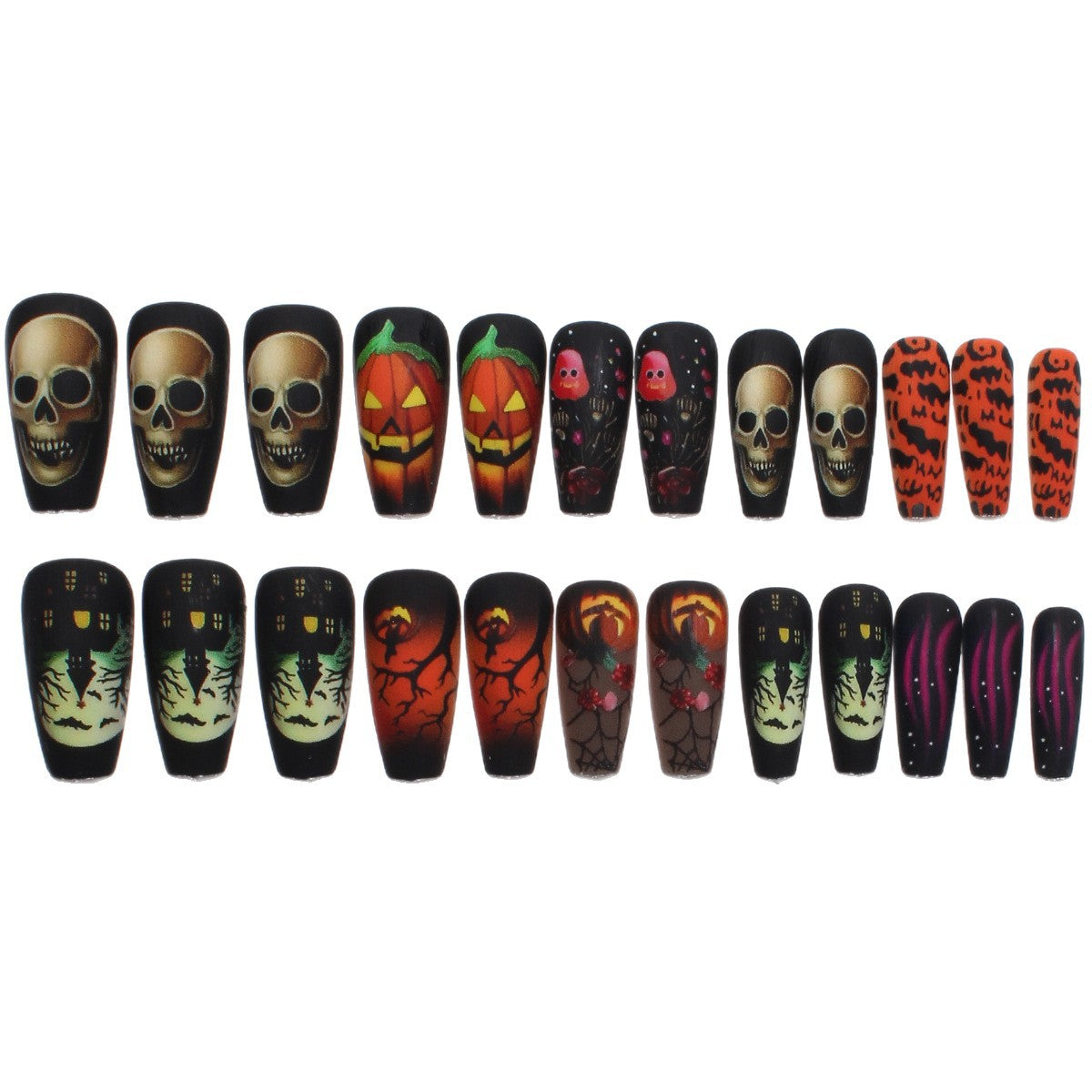 Kreatives Halloween Kunstnagel-Set Brehn
