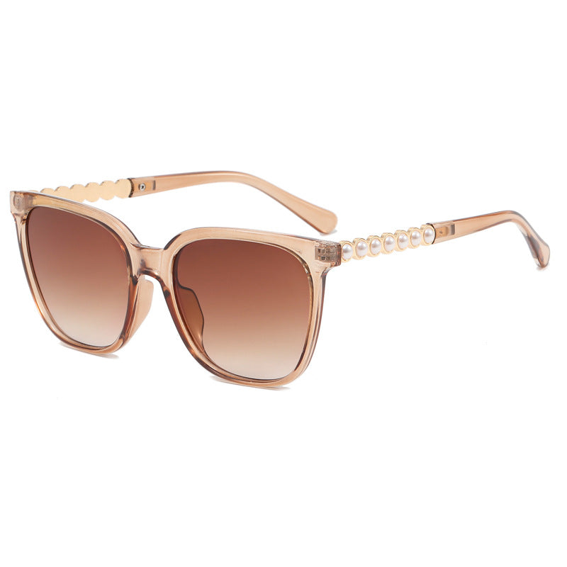 Damen Oversize-Sonnenbrille mit eleganter Perlenschmuck-Verzierung Brehn