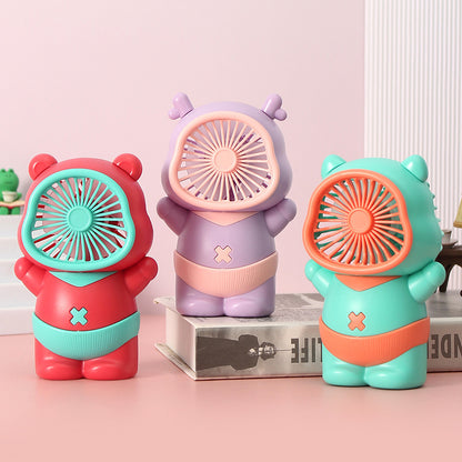 Unisex Tragbarer Mini-Lüfter im verspielten Bären-Design Brehn