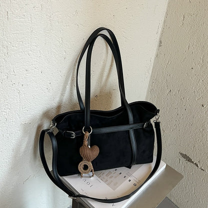 Vielseitige Wildleder-Shopper Tasche
