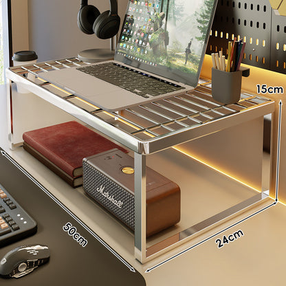 Belüftetes Metall-Schreibtisch-Riser-Regal mit offener Gitteroberfläche und Unterlagerung